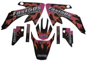 Fast50s - Fast50s Pink Flame Graphics Honda crf50