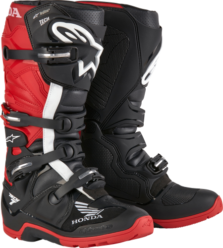 ALPINESTARS HONDA TECH 7 ENDURO DRYSTAR BLACK/BRIGHT RED SZ 12 - Image 1