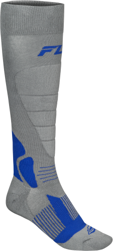 FLY RACING SNOW HEAVYWEIGHT WOOL SOCK GREY/BLUE LG/XL - Image 1