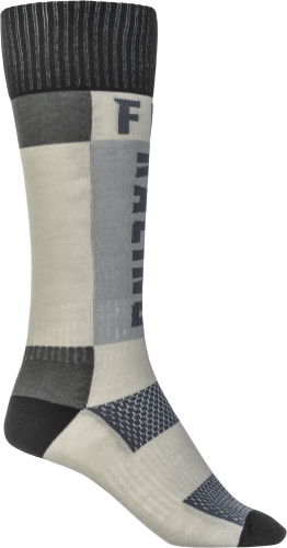FLY RACING MX SOCKS THICK GREY/BLACK SM/MD - Image 1