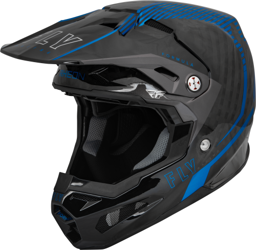 FLY RACING YOUTH FORMULA CARBON TRACER HELMET BLUE/BLACK YL - Image 1