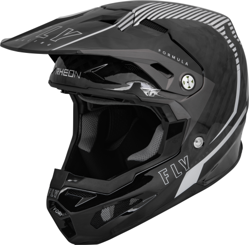 FLY RACING YOUTH FORMULA CARBON TRACER HELMET SILVER/BLACK YL - Image 1