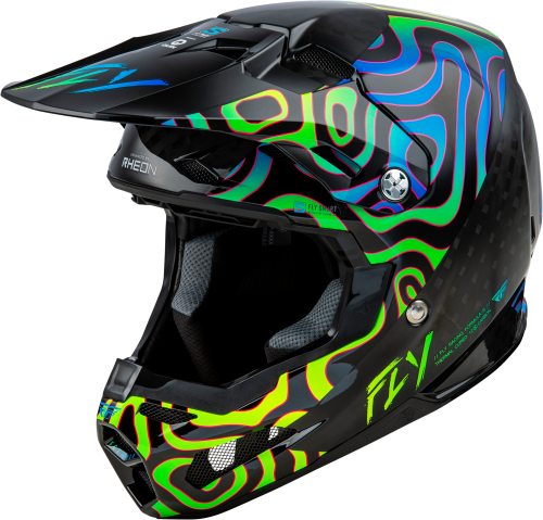 FLY RACING YTH FORMULA S CARBON ZEN HLMT BLACK CARBON/BLUE/YELLOW YL - Image 1