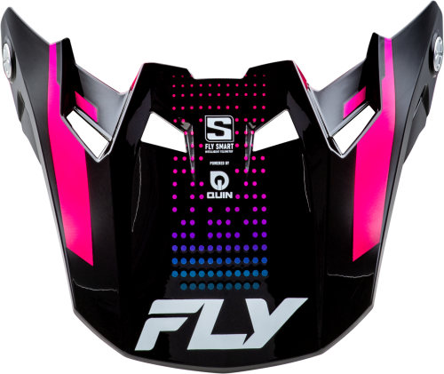 FLY RACING FORMULA S CARBN PROTOCOL VISOR BLACK CARBON/BLUE/PINK YL/SM - Image 1