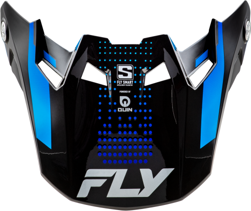 FLY RACING FORMULA S CARBN PROTOCOL VISOR BLACK CARBON/BLUE YL/SM - Image 1
