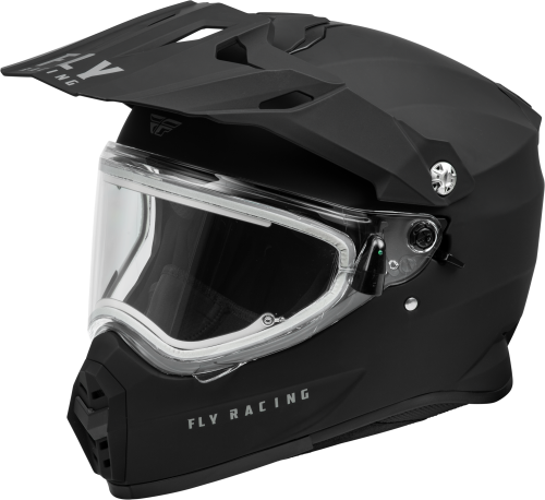 FLY RACING TREKKER CW SOLID HELMET ELEC SHLD MATTE BLACK LG - Image 1