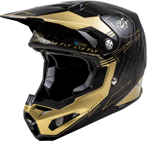 FLY RACING FORMULA S CARBON LEGACY HELMET BLACK/GOLD SM - Image 1