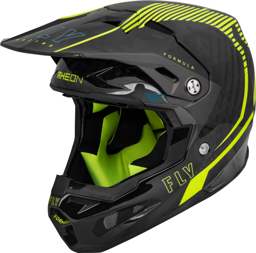FLY RACING FORMULA CARBON TRACER HELMET HI-VIS/BLACK XS - Image 1