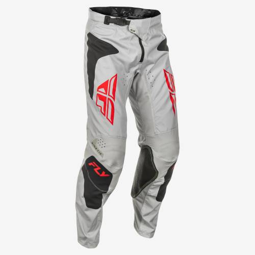 FLY RACING KINETIC SYM PANTS CA/NY LIGHT GREY/RED/BLACK SZ 40 - Image 1