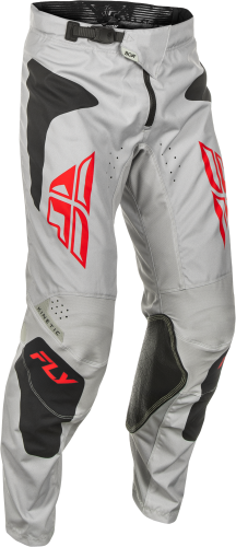 FLY RACING KINETIC SYM PANTS LIGHT GREY/RED/BLACK SZ 40 - Image 1