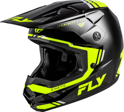 FLY RACING KINETIC VERDICT HELMET BLACK/HI-VIS/GREY XS - Image 1