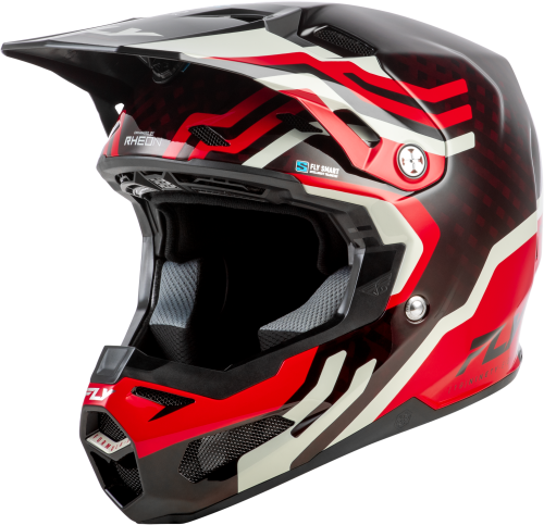 FLY RACING YTH FORMULA S CARBON BYTE HLMT RED CARBON/RED/GREY YL - Image 1