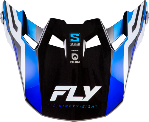 FLY RACING FORMULA S CARBON BYTE VISOR BLUE CARBON/BLUE/WHITE YL/SM - Image 1