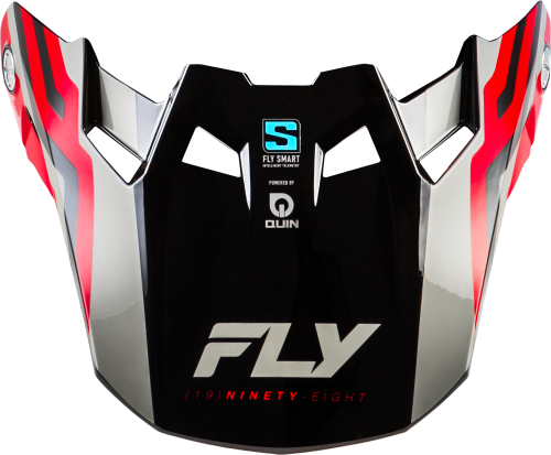 FLY RACING FORMULA S CARBON BYTE VISOR RED CARBON/RED/GREY MD/LG - Image 1