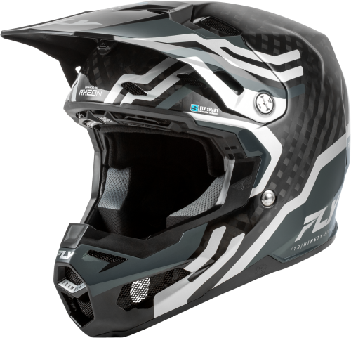 FLY RACING FORMULA S CARBON BYTE HELMET BLACK CARBON/GREY/SILVER 2X - Image 1