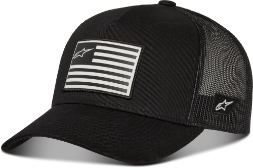 ALPINESTARS FLAG FLAT TRUCKER HAT BLACK/BLACK - Image 1
