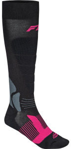 FLY RACING SNOW HEAVYWEIGHT WOOL SOCK BLACK/PINK LG/XL