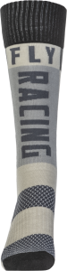 FLY RACING MX SOCKS THICK GREY/BLACK SM/MD - Image 2