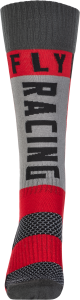 FLY RACING MX SOCKS THICK RED/GREY SM/MD - Image 2