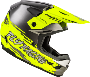 FLY RACING YOUTH KINETIC SURGE HELMET GREY/HI-VIS YM - Image 4