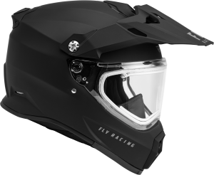 FLY RACING TREKKER CW SOLID HELMET ELEC SHLD MATTE BLACK SM - Image 4