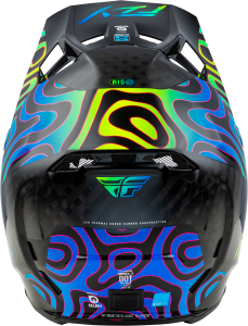 FLY RACING YTH FORMULA S CARBON ZEN HLMT BLACK CARBON/BLUE/YELLOW YL - Image 2