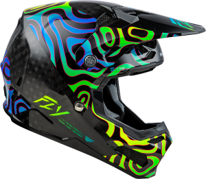 FLY RACING YTH FORMULA S CARBON ZEN HLMT BLACK CARBON/BLUE/YELLOW YL - Image 4