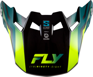 FLY RACING FORMULA S CARBON BYTE VISOR BLACK CARBON/TEAL/LIME YL/SM