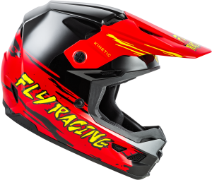 FLY RACING YOUTH KINETIC SURGE HELMET BLACK/RED/YELLOW YL - Image 4