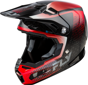 FLY RACING FORMULA S CARBON PROTOCOL HELMET BLACK CARBON/RED LG