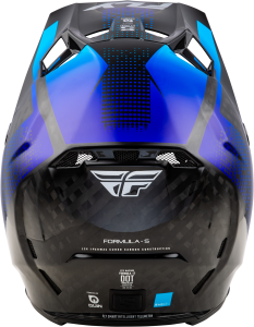 FLY RACING YTH FORMULA S CARBON PROTOCOL HELMET BLACK CARBON/BLUE YL - Image 2