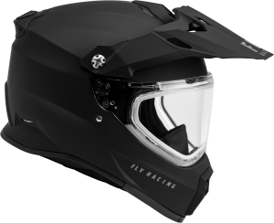 FLY RACING TREKKER CW SOLID HELMET DUAL SHLD MATTE BLACK LG - Image 4