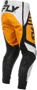 FLY RACING LITE PANTS WHITE/BLACK/MUSTARD SZ 38 - Image 3