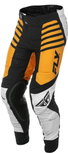 FLY RACING LITE PANTS WHITE/BLACK/MUSTARD SZ 38 - Image 4