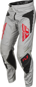 FLY RACING KINETIC SYM PANTS LIGHT GREY/RED/BLACK SZ 42 - Image 4