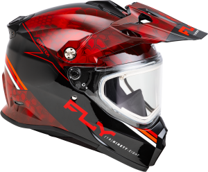 FLY RACING TREKKER CW CONCEAL HELMET ELEC SHLD RED/BLACK XS - Image 4