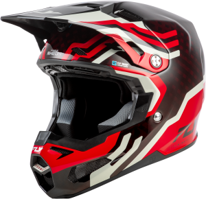 FLY RACING YTH FORMULA S CARBON BYTE HLMT RED CARBON/RED/GREY YL
