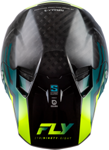 FLY RACING YTH FORMULA S CARBON BYTE HLMT BLACK CARBON/TEAL/LIME YL - Image 3