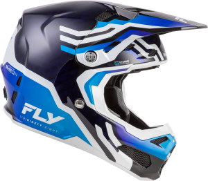FLY RACING FORMULA S CARBON BYTE HELMET BLUE CARBON/BLUE/WHITE SM - Image 4