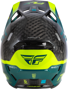 FLY RACING FORMULA S CARBON BYTE HELMET BLACK CARBON/TEAL/LIME LG - Image 2