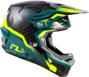 FLY RACING FORMULA S CARBON BYTE HELMET BLACK CARBON/TEAL/LIME 2X - Image 4