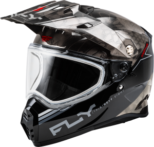 FLY RACING TREKKER CW CONCEAL HELMET DUAL SHLD BLACK/GREY/WHITE MD - Image 5