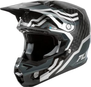 FLY RACING FORMULA S CARBON BYTE HELMET BLACK CARBON/GREY/SILVER 2X - Image 5