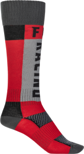 FLY RACING MX SOCKS THICK RED/GREY SM/MD - Image 4