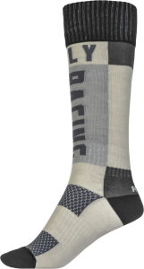 FLY RACING MX SOCKS THICK GREY/BLACK SM/MD - Image 6