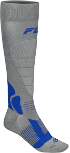 FLY RACING SNOW HEAVYWEIGHT WOOL SOCK GREY/BLUE LG/XL - Image 2