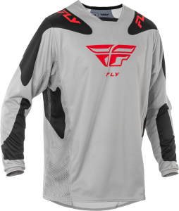FLY RACING KINETIC SYM JERSEY LIGHT GREY/RED/BLACK SM - Image 3