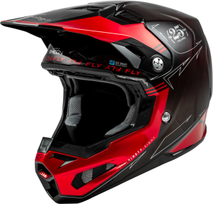 FLY RACING YOUTH FORMULA S CARBON LEGACY HELMET RED CARBON/BLACK YL - Image 41