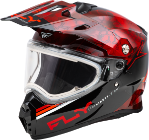 FLY RACING TREKKER CW CONCEAL HELMET ELEC SHLD RED/BLACK XS - Image 17