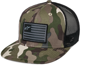 ALPINESTARS FLAG FLAT TRUCKER HAT GREEN CAMO/ BLACK - Image 7